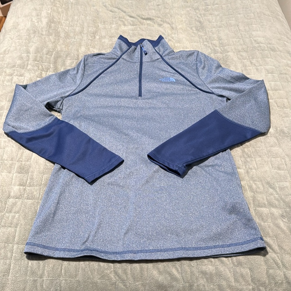 The North Face Long-Sleeve Shirt, Blue, Mock Neck, Sweatshirt, Size M